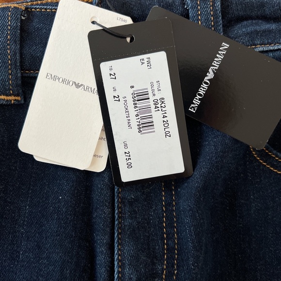 Emporio Armani rinsed denim high waisted 5 pocket jeans - Picture 2 of 4